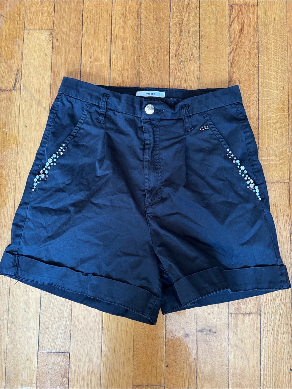 Embellished Black Women's Shorts